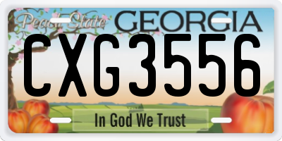 GA license plate CXG3556
