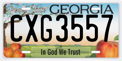 GA license plate CXG3557