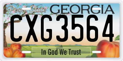 GA license plate CXG3564