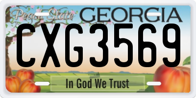 GA license plate CXG3569