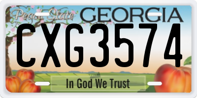 GA license plate CXG3574
