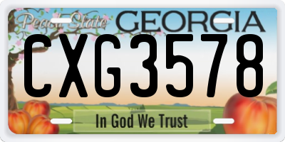 GA license plate CXG3578