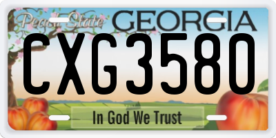 GA license plate CXG3580