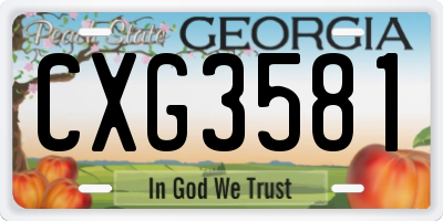 GA license plate CXG3581