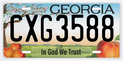 GA license plate CXG3588