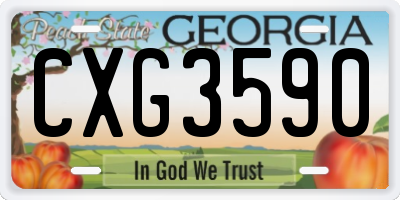 GA license plate CXG3590