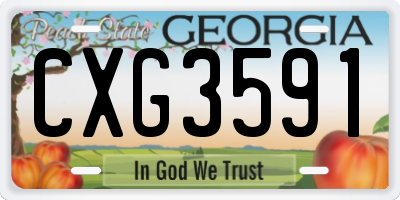 GA license plate CXG3591