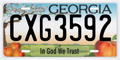 GA license plate CXG3592