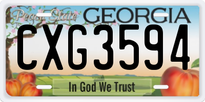 GA license plate CXG3594