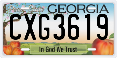GA license plate CXG3619