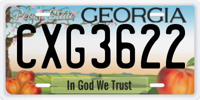 GA license plate CXG3622