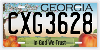 GA license plate CXG3628