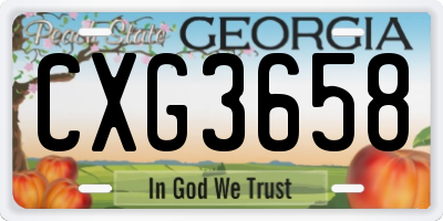 GA license plate CXG3658