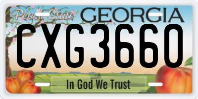 GA license plate CXG3660