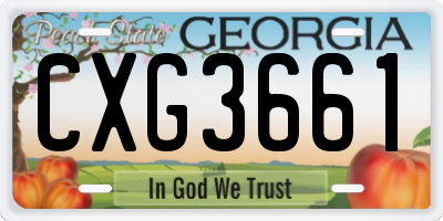 GA license plate CXG3661