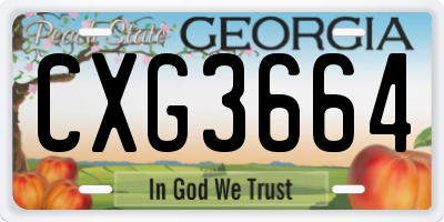 GA license plate CXG3664