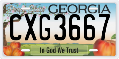 GA license plate CXG3667