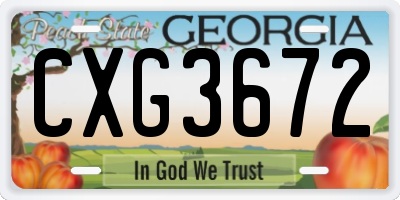 GA license plate CXG3672