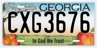 GA license plate CXG3676