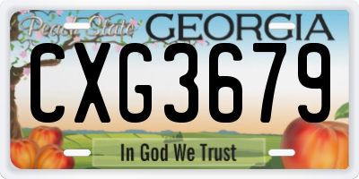 GA license plate CXG3679