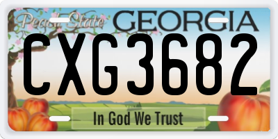 GA license plate CXG3682