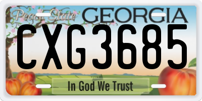 GA license plate CXG3685