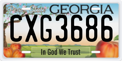 GA license plate CXG3686
