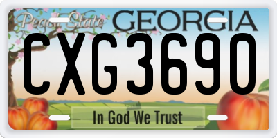 GA license plate CXG3690