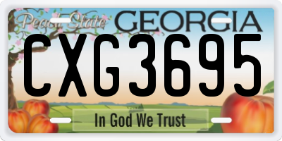 GA license plate CXG3695
