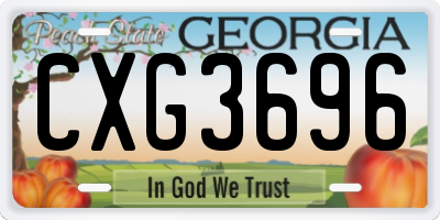 GA license plate CXG3696