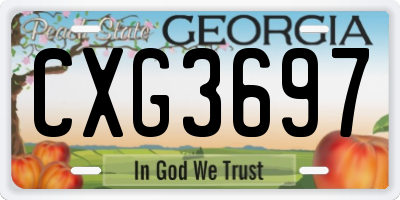 GA license plate CXG3697