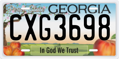 GA license plate CXG3698
