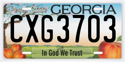 GA license plate CXG3703