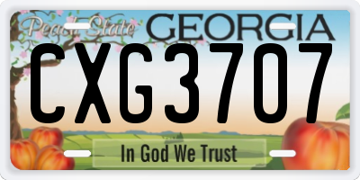 GA license plate CXG3707