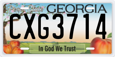GA license plate CXG3714
