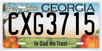 GA license plate CXG3715