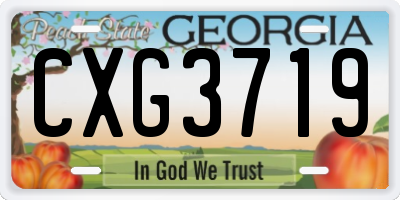 GA license plate CXG3719