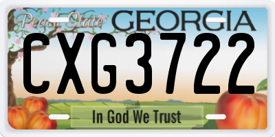GA license plate CXG3722
