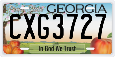 GA license plate CXG3727