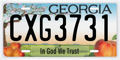 GA license plate CXG3731