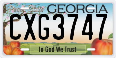 GA license plate CXG3747