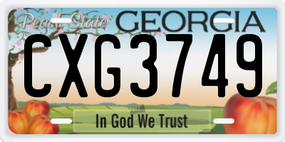 GA license plate CXG3749