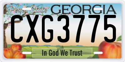 GA license plate CXG3775
