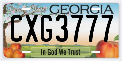 GA license plate CXG3777