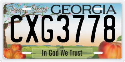 GA license plate CXG3778