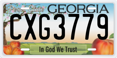 GA license plate CXG3779