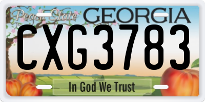 GA license plate CXG3783