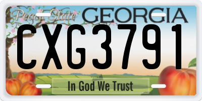 GA license plate CXG3791