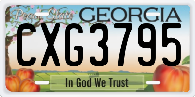 GA license plate CXG3795