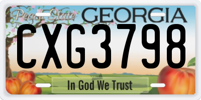 GA license plate CXG3798